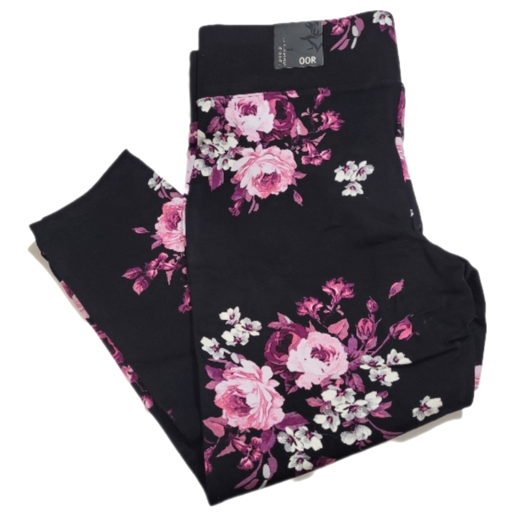 Torrid Black Floral Activewear Workout Leggings plus Size 00R